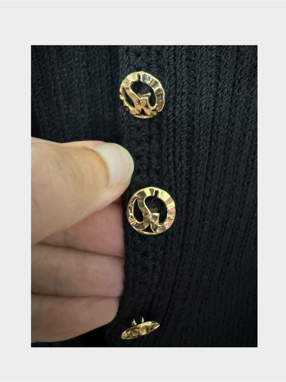 ST. JOHN by Marie Gray | Vintage 1970s Black Santana Knit Gold Button Midi Dress - Picture 5 of 7
